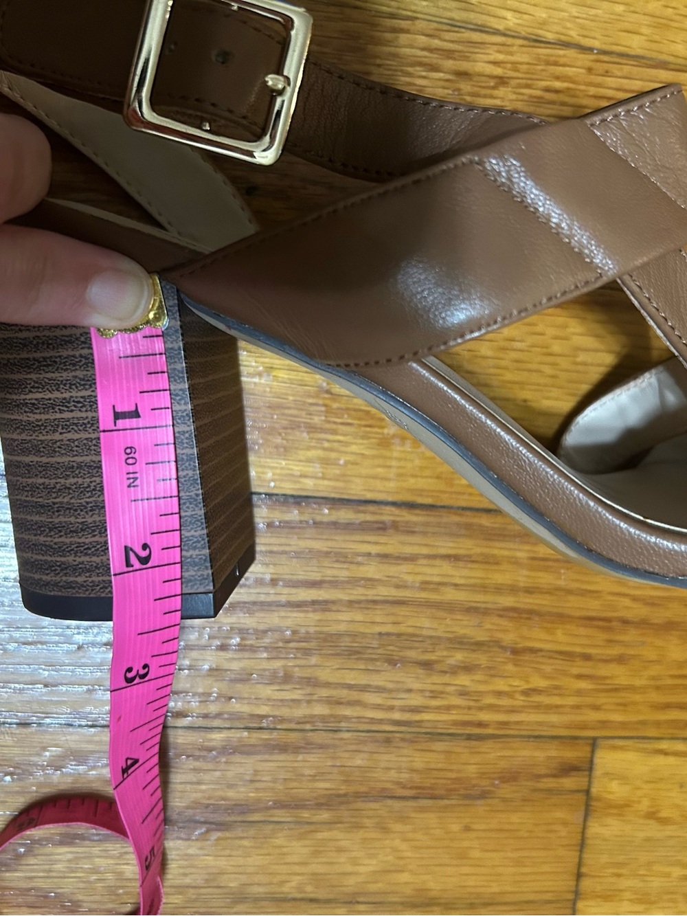Brooks Brothers Ankle Strap Sandals Brown Leather Heels Women's Size 7.5 - Picture 10 of 10
